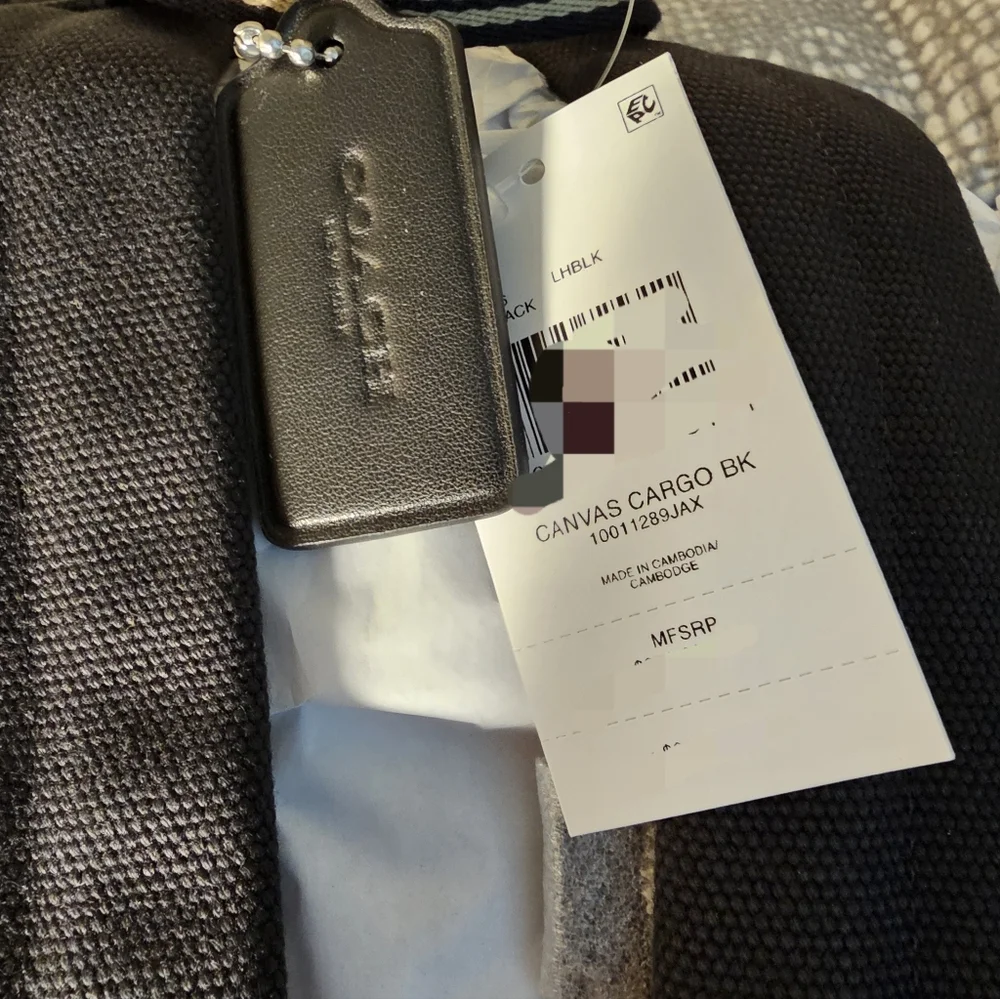 Coach Black and Beige Cargo Backpack